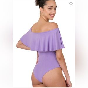 Off-Shoulder Lavender Bodysuit
